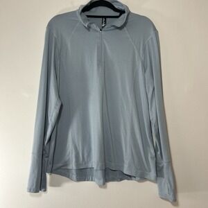 Lukka Lux Women's Quarter Zip Long Sleeve‎ Blue XL Workout Thumb Holes Athletic